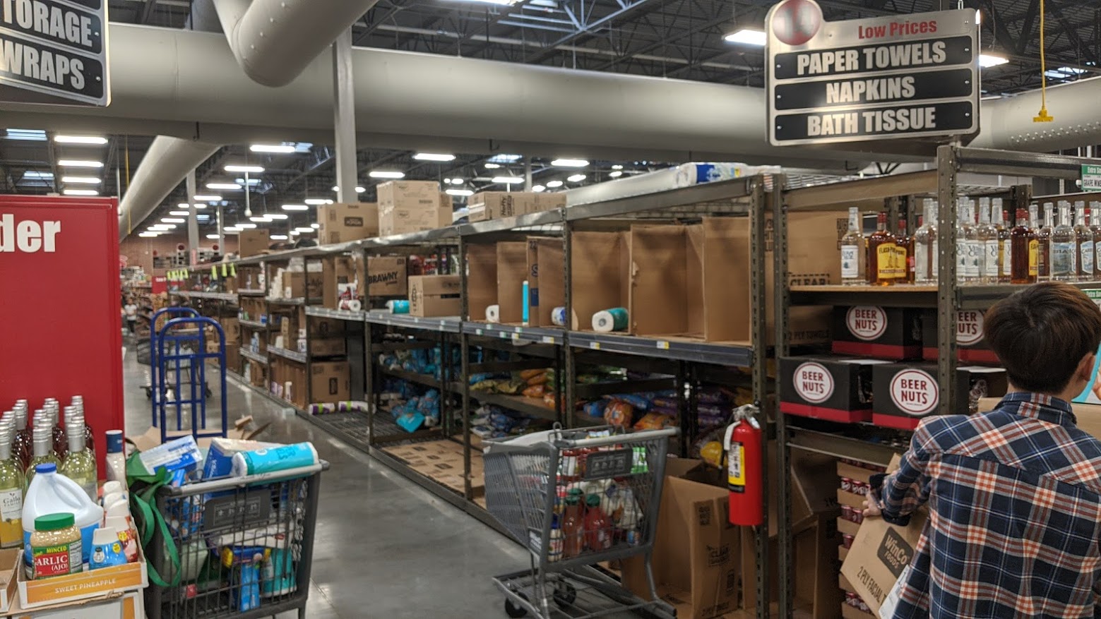 Empty boxes of toilet paper