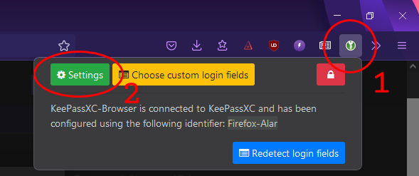 KeePassXC's browser extension