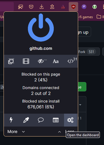 uBlock Origin config panel